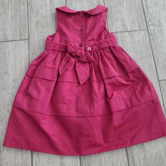 Janie and Jack Toddler Girls Fuchsia Tiered Sleeveless Dress Size 2T - Picture 8 of 11